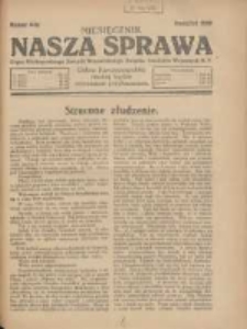 Nasza Sprawa: organ Wielkopolskiego Zarządu Wojewódzkiego Związku Inwalidów Wojennych RP 1930.04 Nr4