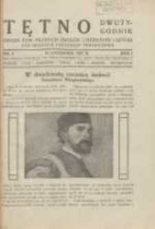 Tętno: organ Towarzystwa Młodych Zwolennik&oacute;w Literatury i Sztuki 1927.11.15 R.1 Nr4