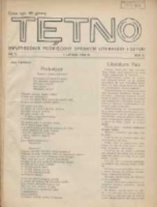 Tętno: dwutygodnik poświęcony sprawom literatury i sztuki 1928.02.01 R.2 Nr3