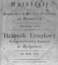 Amtsblatt der K&ouml;niglichen Preussischen Regierung zu Bromberg. 1826.01.06 No.1