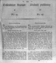 Oeffentlicher Anzeiger zum Amtsblatt No.19. der K&ouml;nigl. Preuss. Regierung zu Bromberg. 1826