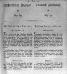 Oeffentlicher Anzeiger zum Amtsblatt No.29. der K&ouml;nigl. Preuss. Regierung zu Bromberg. 1826