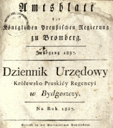 Amtsblatt der Königlichen Preussischen Regierung zu Bromberg. 1827.01.05 No.1