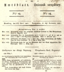 Amtsblatt der K&ouml;niglichen Preussischen Regierung zu Bromberg. 1827.04.06 No.14