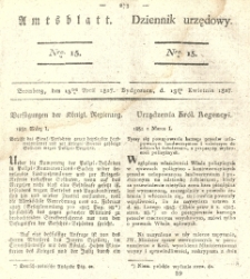 Amtsblatt der K&ouml;niglichen Preussischen Regierung zu Bromberg. 1827.04.13 No.15