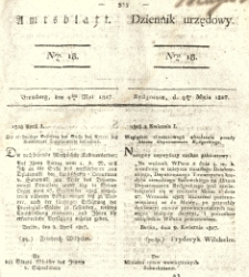 Amtsblatt der K&ouml;niglichen Preussischen Regierung zu Bromberg. 1827.05.04 No.18