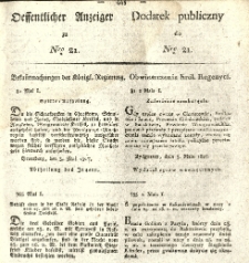 Amtsblatt der K&ouml;niglichen Preussischen Regierung zu Bromberg. 1827.05.25 No.21