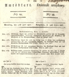 Amtsblatt der K&ouml;niglichen Preussischen Regierung zu Bromberg. 1827.07.13 No.28