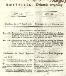 Amtsblatt der K&ouml;niglichen Preussischen Regierung zu Bromberg. 1827.08.17 No.33