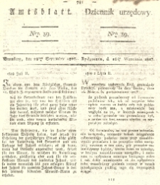 Amtsblatt der Königlichen Preussischen Regierung zu Bromberg. 1827.09.28 No.39