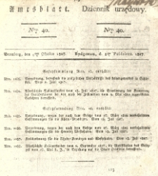 Amtsblatt der K&ouml;niglichen Preussischen Regierung zu Bromberg. 1827.10.05 No.40