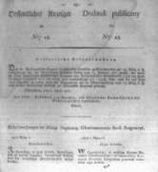 Oeffentlicher Anzeiger zum Amtsblatt No.15. der K&ouml;nigl. Preuss. Regierung zu Bromberg. 1827