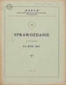 Pięćdziesiąte czwarte Sprawozdanie z czynności za rok 1927