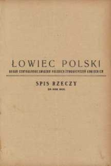 Łowiec Polski. Spis treści. Rok 1925.