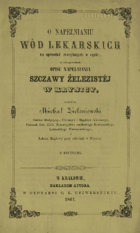 O napełnianiu w&oacute;d lekarskich na sprzedaż rozsyłanych w og&oacute;le z dołączeniem opisu napełniania szczawy żelazist&eacute;j w Krynicy