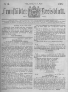 Fraustädter Kreisblatt. 1879.04.04 Nr14