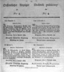 Oeffentlicher Anzeiger zum Amtsblatt No.4. der K&ouml;nigl. Preuss. Regierung zu Bromberg. 1828