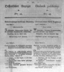 Oeffentlicher Anzeiger zum Amtsblatt No.18. der K&ouml;nigl. Preuss. Regierung zu Bromberg. 1828