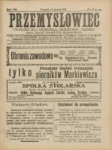 Przemysłowiec: tygodnik dla polskiego rzemiosła, przemysłu i handlu: organ Związku Towarzystw Przemysłowych 1911.03.12 R.8 Nr11