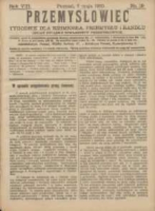 Przemysłowiec: tygodnik dla polskiego rzemiosła, przemysłu i handlu: organ Związku Towarzystw Przemysłowych 1910.05.07 R.7 Nr19