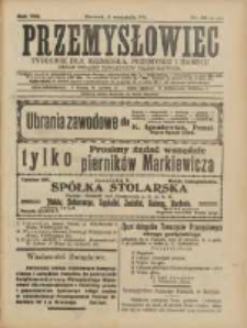 Przemysłowiec: tygodnik dla polskiego rzemiosła, przemysłu i handlu: organ Związku Towarzystw Przemysłowych 1911.09.03 R.8 Nr36