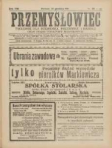 Przemysłowiec: tygodnik dla polskiego rzemiosła, przemysłu i handlu: organ Związku Towarzystw Przemysłowych 1911.12.10 R.8 Nr50