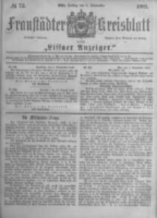 Fraust&auml;dter Kreisblatt. 1882.09.08 Nr72