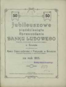 52 sprawozdanie Banku Ludowego eingetragene Genossenschaft mit unbeschränkter Haftpflicht w Środzie za rok 1917