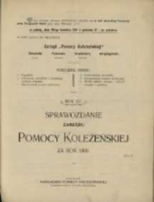 Sprawozdanie Zarządu Pomocy Koleżeńskiej za Rok 1910