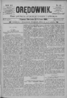 Orędownik: pismo poświęcone sprawom politycznym i sp&oacute;łecznym 1885.02.22 R.15 Nr43