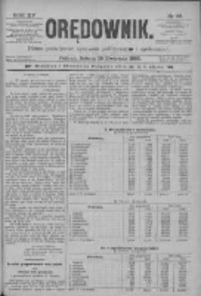 Orędownik: pismo poświęcone sprawom politycznym i spółecznym 1885.04.18 R.15 Nr88