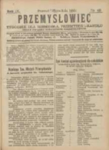 Przemysłowiec: tygodnik dla polskiego rzemiosła, przemysłu i handlu: organ Związku Towarzystw Przemysłowych 1910.12.03 R.7 Nr49