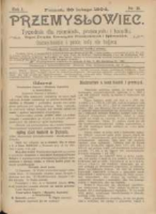 Przemysłowiec: tygodnik dla rzemiosła, przemysłu i handlu: organ Związku Towrzystw Przemysłowych i Śpiewackich 1904.02.20 R.1 Nr21