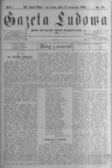 Gazeta Ludowa: pismo poświęcone ludowi ewangielickiemu. 1896.09.16 R.1 nr72