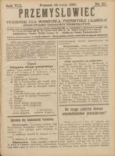 Przemysłowiec: tygodnik dla polskiego rzemiosła, przemysłu i handlu: organ Związku Towarzystw Przemysłowych 1910.05.14 R.7 Nr20