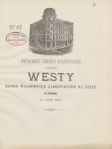Dwudzieste czwarte Sprawozdanie z czynności Westy Banku Wzajemnych Zabezpieczeń za Życie w Poznaniu za rok 1897