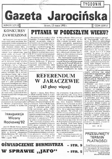 Gazeta Jarocińska 1992.03.13 Nr11(75)