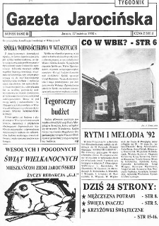 Gazeta Jarocińska 1992.04.17 Nr16(80)