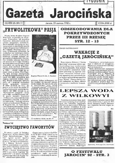 Gazeta Jarocińska 1992.06.19 Nr25(89)