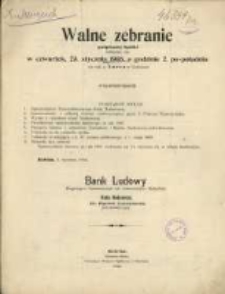 Sprawozdanie Banku Ludowego-Volksbank Eingetragene Genossenschaft mit Unbeschränkter Haftpflicht w Kościanie z Czynności w Roku 1907