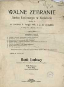 Sprawozdanie Banku Ludowego-Volksbank Eingetragene Genossenschaft mit Unbeschränkter Haftpflicht w Kościanie z Czynności w Roku 1914