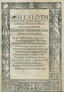 Gaeorgicorum liber, per Nicolaum de Valle conversus e graeco in latinum