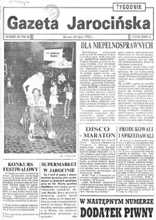 Gazeta Jarocińska 1992.07.24 Nr30(94)