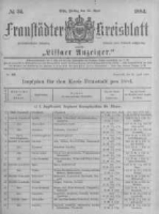 Fraust&auml;dter Kreisblatt. 1884.04.25 Nr34