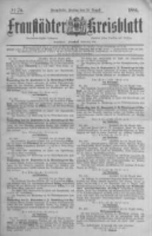 Fraust&auml;dter Kreisblatt. 1884.08.29 Nr70