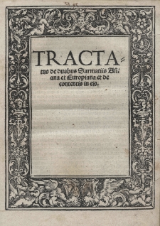 Tractatus de duabus Sarmatiis Asiana et Europiana et de contentis in eis