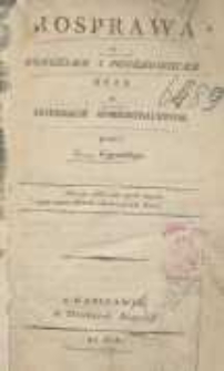 Rosprawa o professyach i professyonistach oraz o systemacie administracyinym