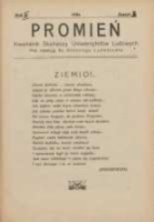 Promień: kwartalnik słuchaczy uniwersytet&oacute;w ludowych 1926 R.2 Z.3