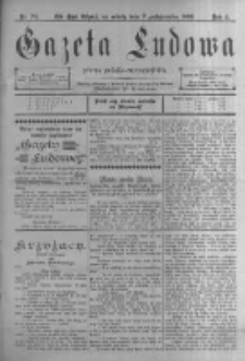 Gazeta Ludowa: pismo polsko-ewangielickie. 1899.10.07 R.4 nr74