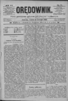 Orędownik: pismo poświęcone sprawom politycznym i sp&oacute;łecznym 1885.02.13 R.15 Nr35